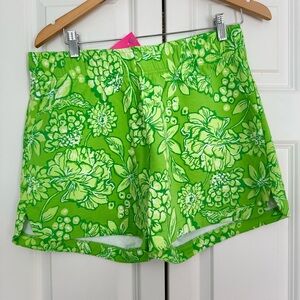 Lilly Pulitzer Lime Green Floral Athletic Shorts